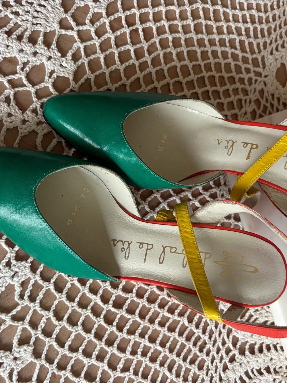 ✨Vintage dabal de lis Leather Slingback Pumps